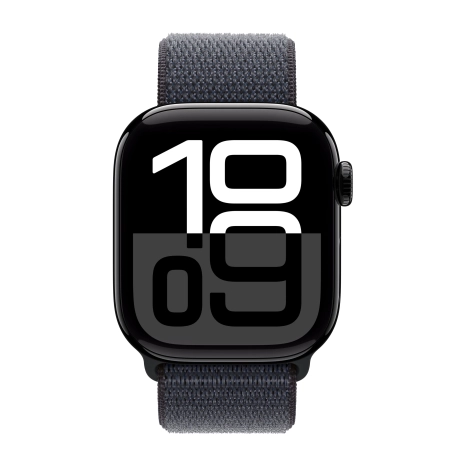 Apple Watch Series 10 Sport Loop, 46 мм, черный глянец